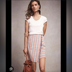 Anthro Vanessa Virginia Fringed Wrap Skirt